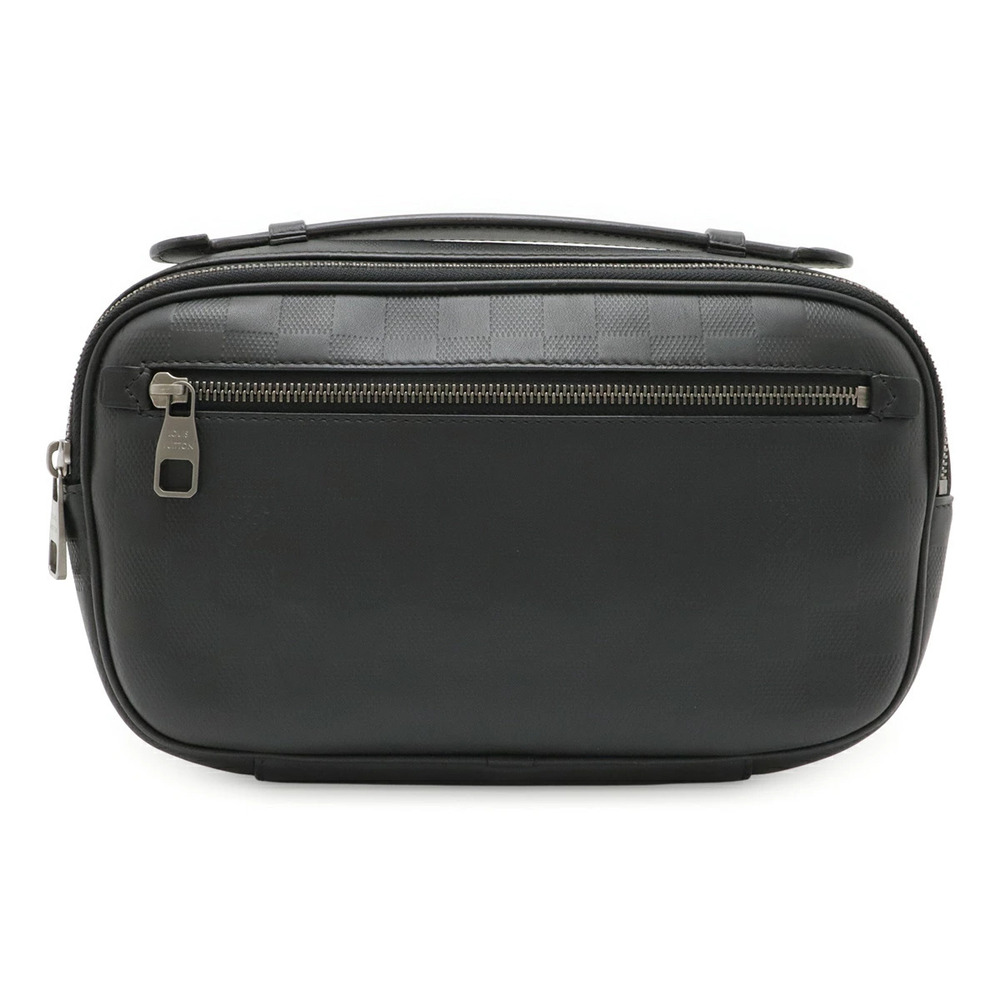 LOUIS VUITTON Damier Infini Ambler Body Bag Waist Leather Onyx Black